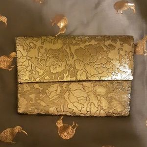 Vintage Gold Floral Clutch